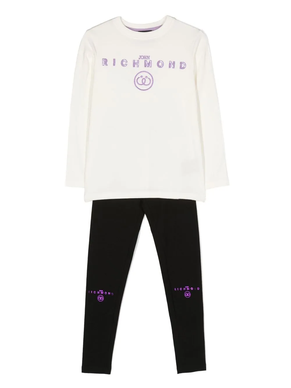 

John Richmond Junior embroidered-logo tracksuit set - White