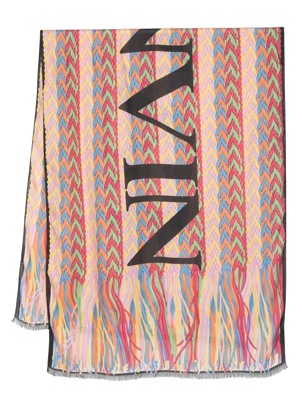 

Lanvin graphic-print logo scarf - Pink