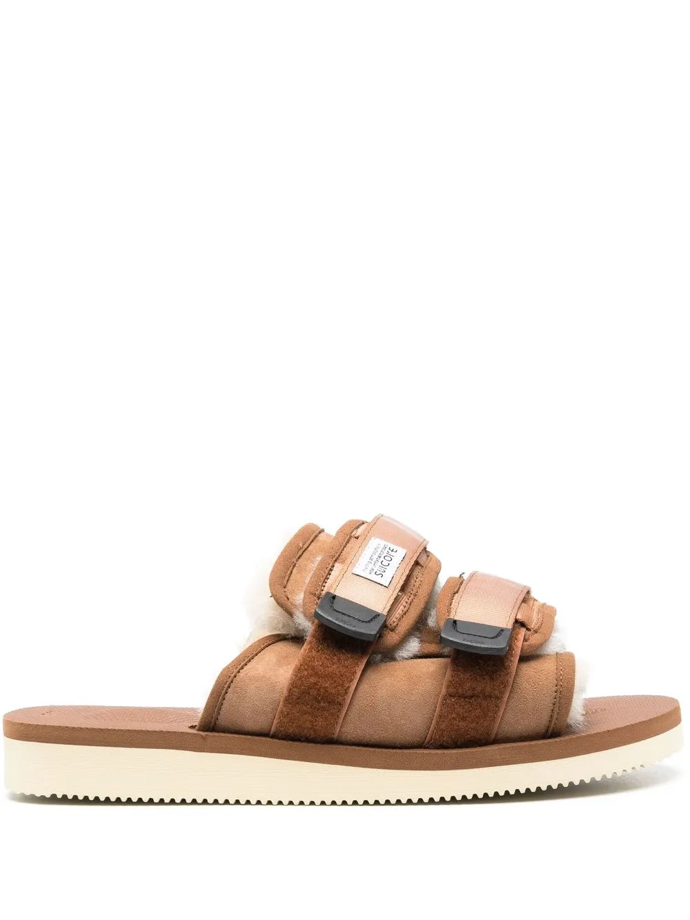 

Suicoke touch-strap shearling-lined sandals - Brown