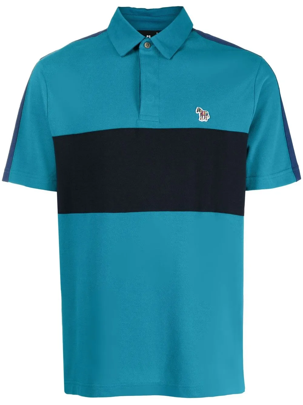 

PS Paul Smith zebra-patch detail polo shirt - Blue