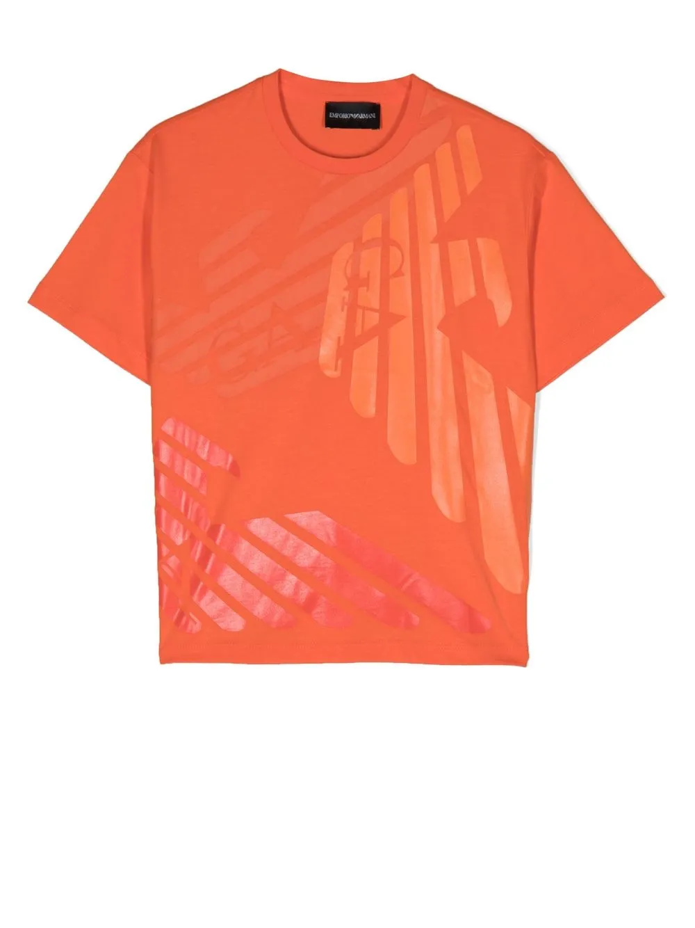 

Emporio Armani Kids playera con logo estampado - Naranja