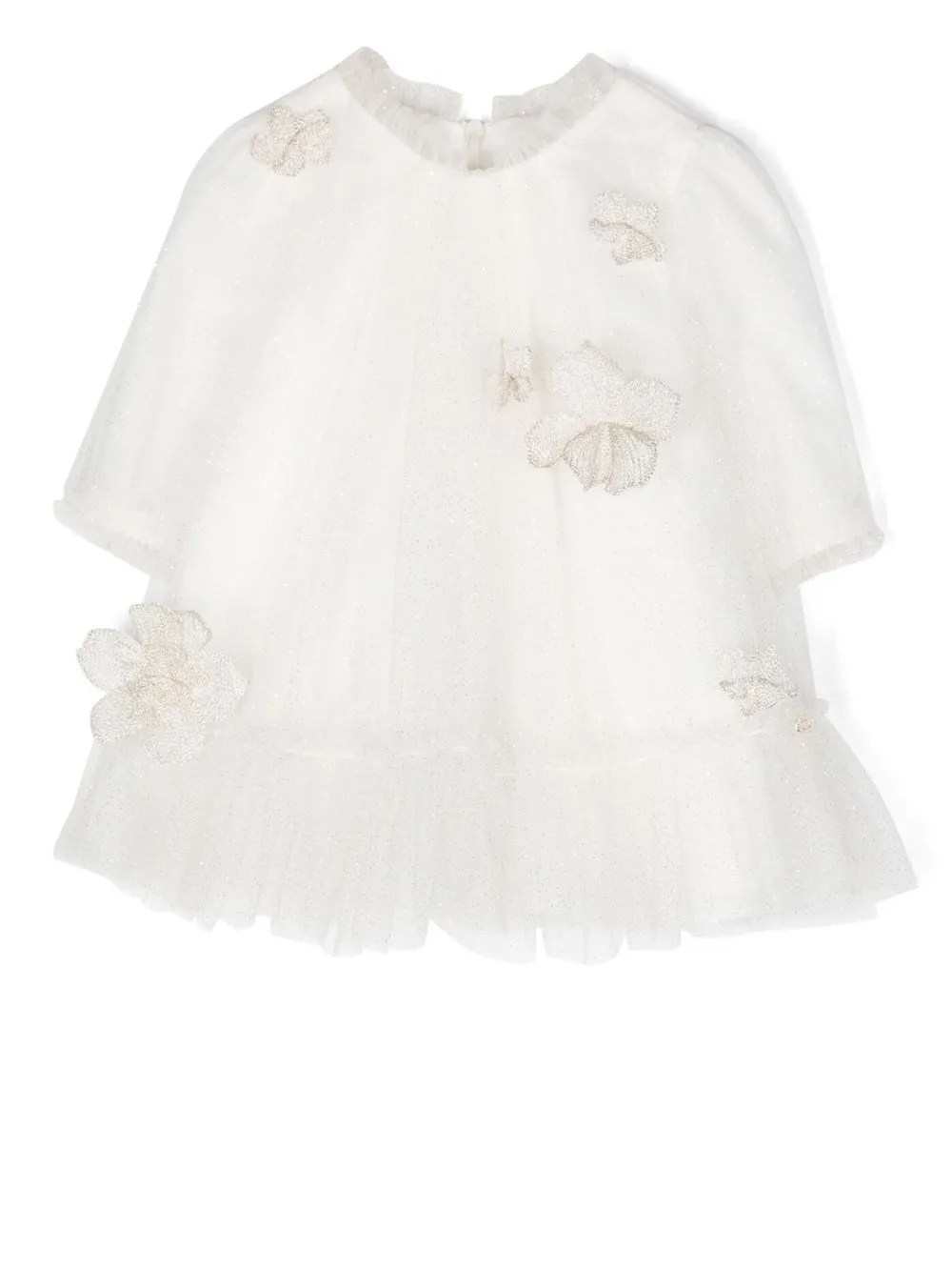 

Tartine Et Chocolat vestido recto con apliques florales - Blanco