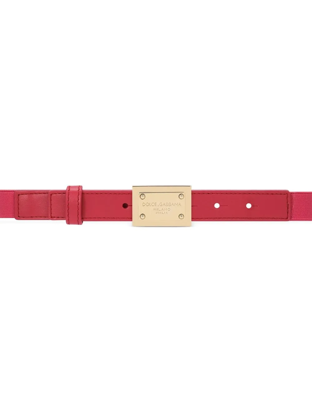 Shop Dolce & Gabbana Logo-tag Elasticated Belt In Red