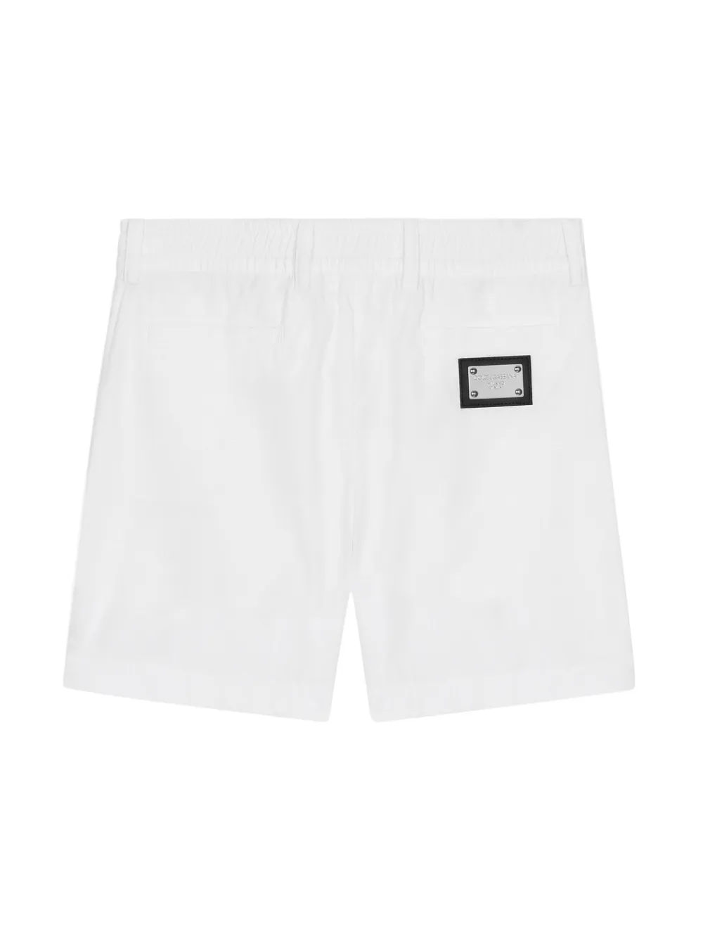 Shop Dolce & Gabbana Logo-tag Poplin Shorts In White