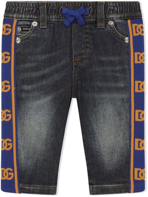 Dolce & Gabbana Kids jeans con franja del logo
