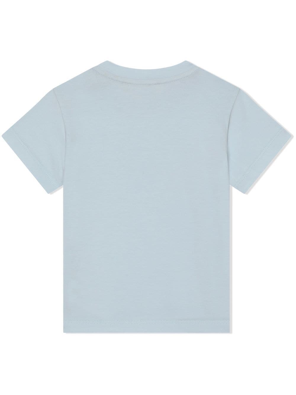 Shop Dolce & Gabbana Baby Leopard Cotton T-shirt In Blue