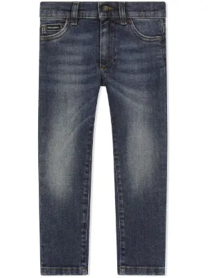 Dolce & Gabbana Kids logo-tape Jeans | Blue | FARFETCH