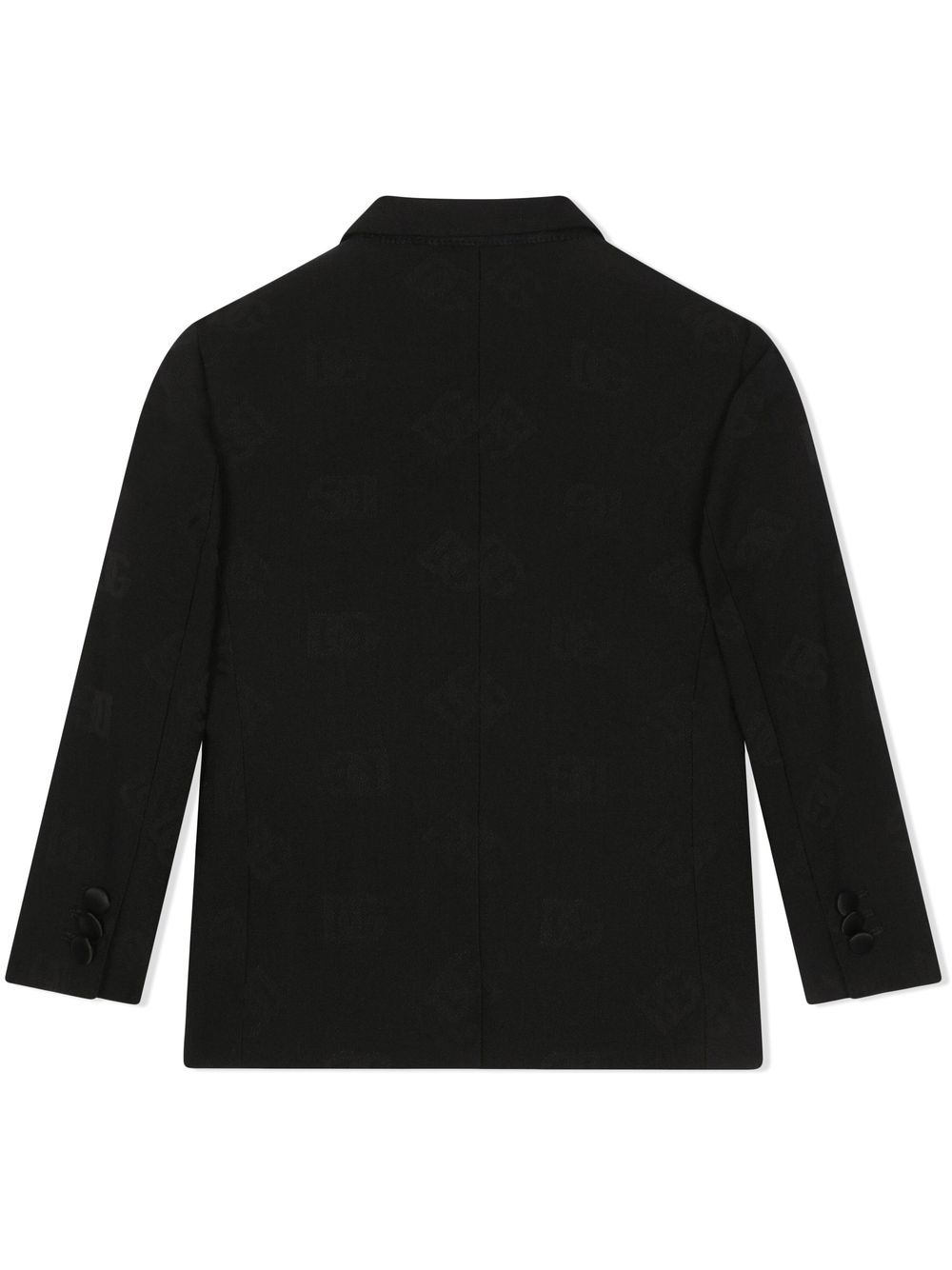Shop Dolce & Gabbana Dg-logo Jacquard Single-breasted Blazer In Black