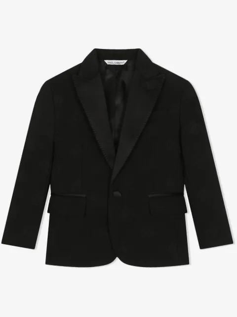 Dolce & Gabbana Kids DG-logo jacquard single-breasted blazer