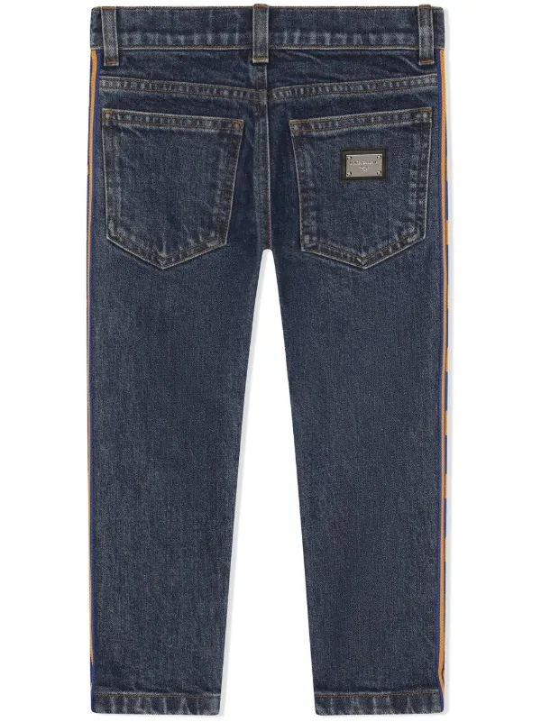 Dolce & Gabbana Kids logo-tape Jeans | Blue | FARFETCH
