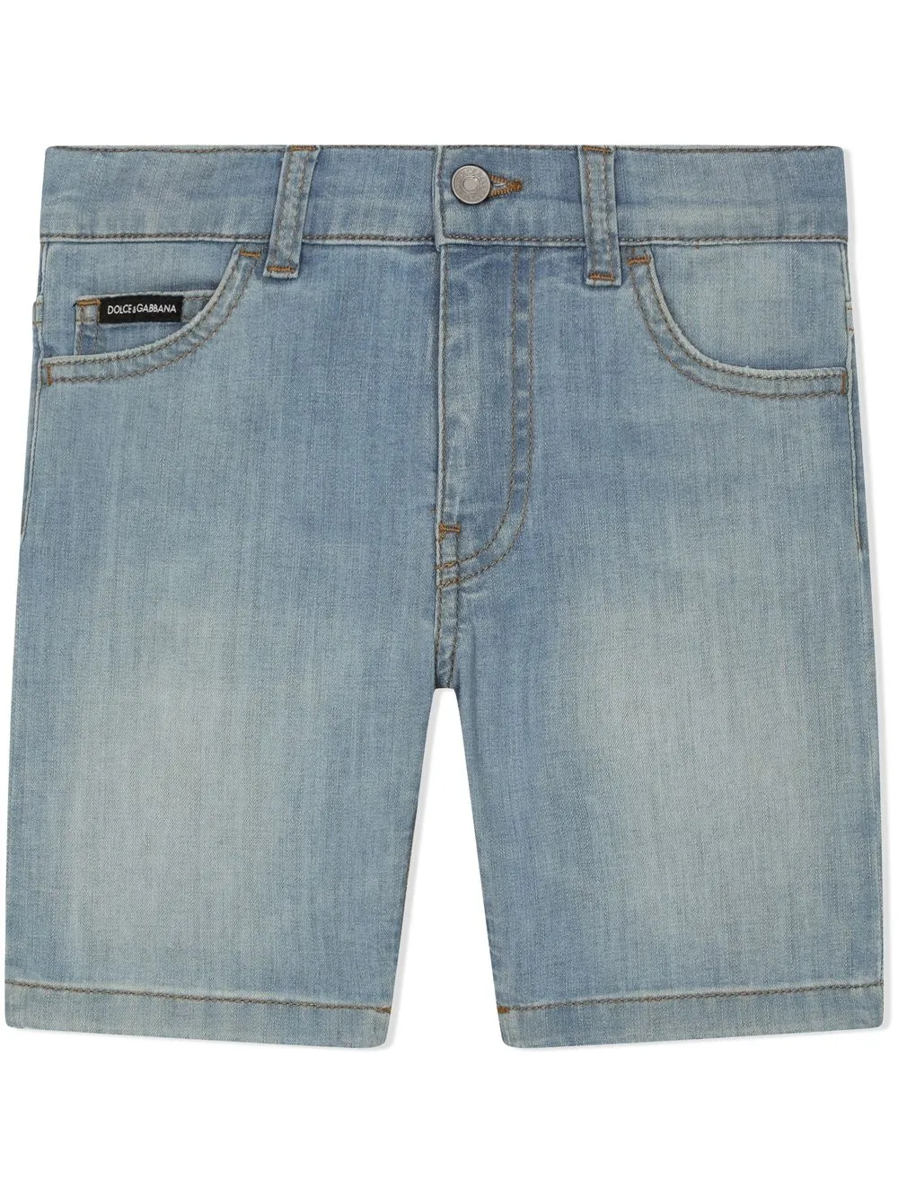 

Dolce & Gabbana Kids logo-plaque denim shorts - Blue