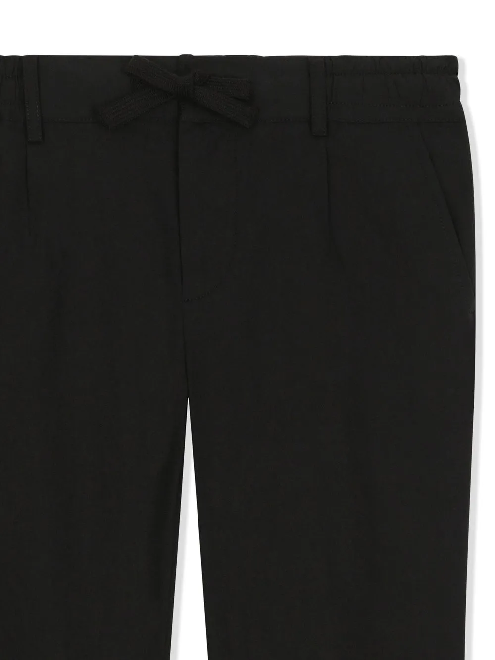 Dolce & Gabbana Drawstring-waist Logo Plaque Trousers In Black