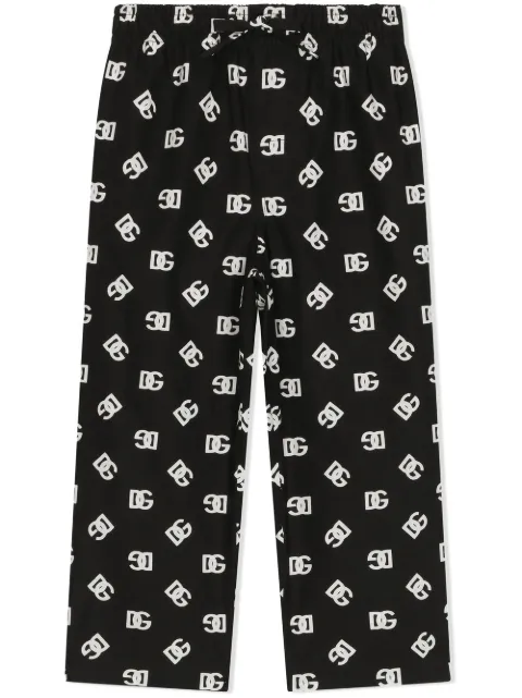 Dolce & Gabbana Kids بنطال بيجامة بشعار DG