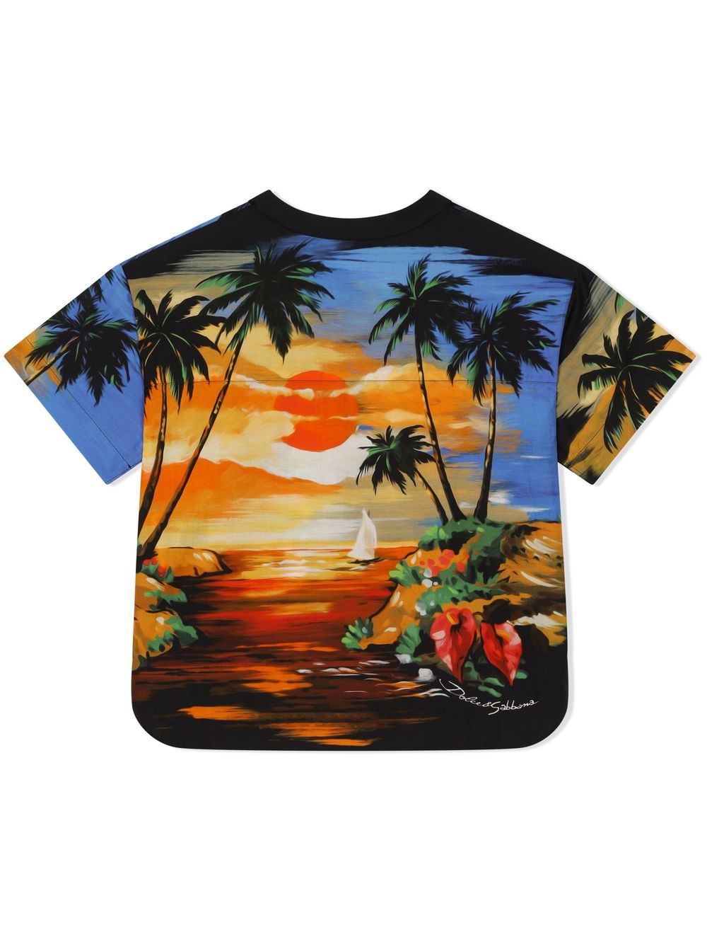 Shop Dolce & Gabbana Sunset Graphic-print Shirt In Multicolour