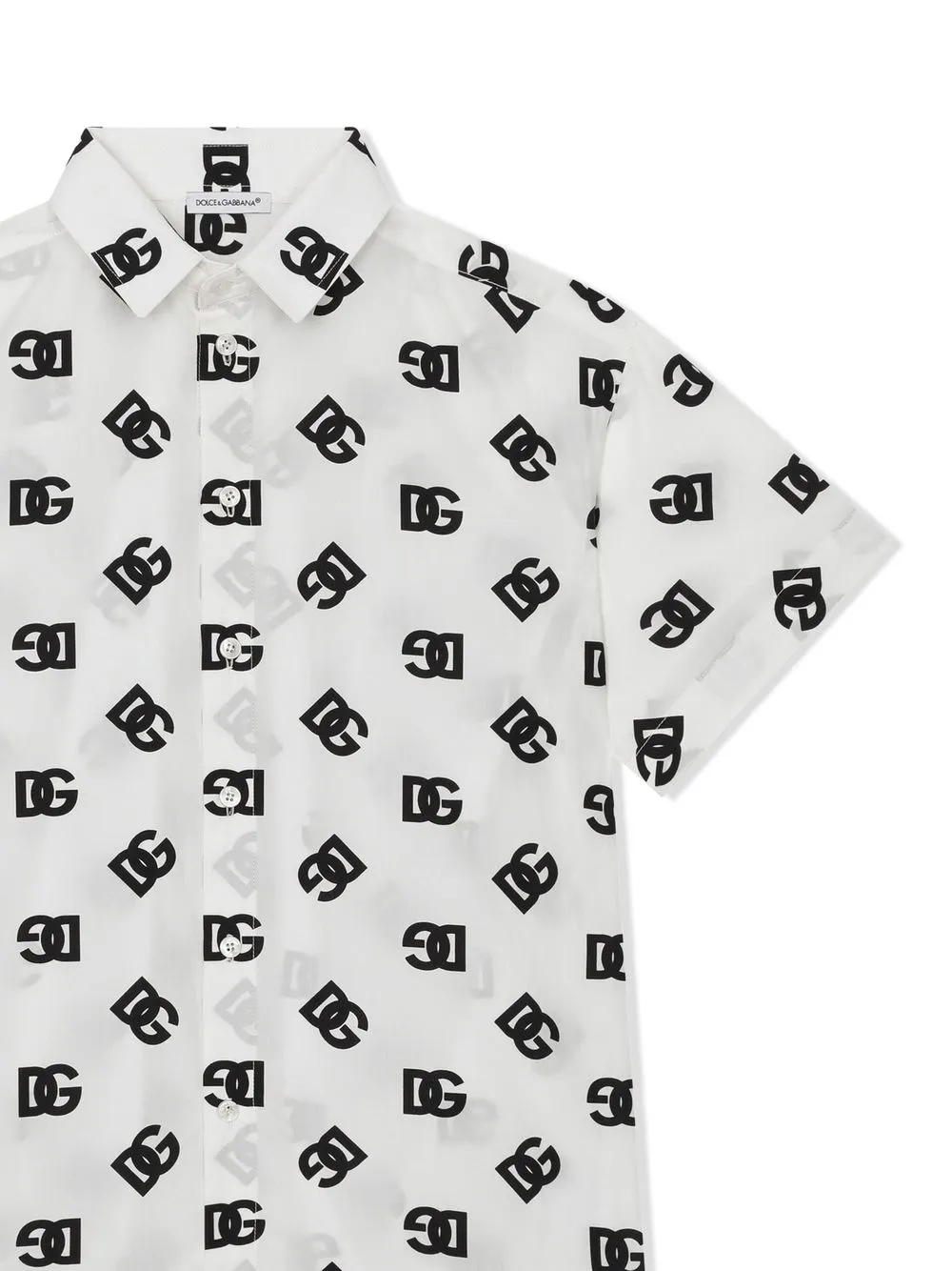 Dolce & Gabbana Logo-print Short-sleeved Shirt In White