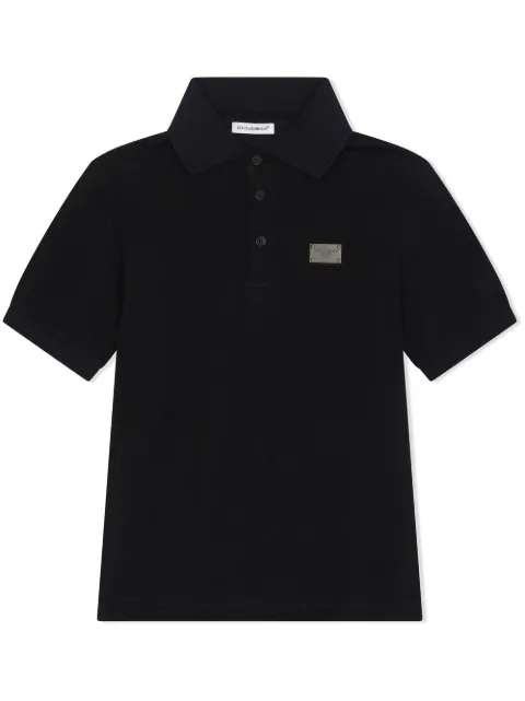 Dolce & Gabbana Kids logo-tag piqué polo shirt