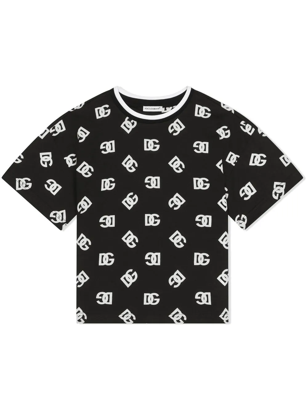 

Dolce & Gabbana Kids playera con logo estampado - Negro