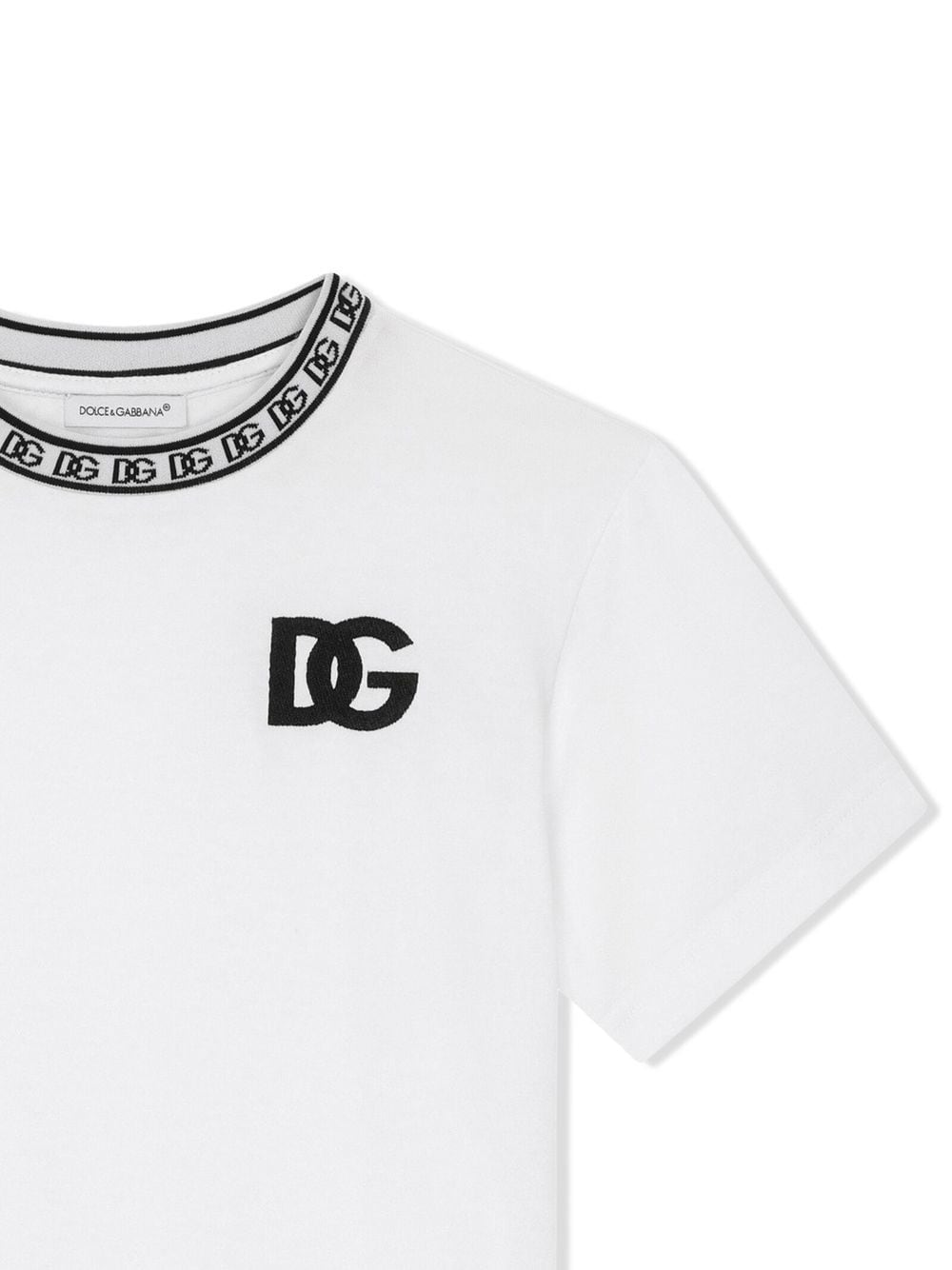 Shop Dolce & Gabbana Dg-logo Cotton T-shirt In White