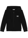 Dolce & Gabbana Kids logo-tag zip-up hoodie - Black