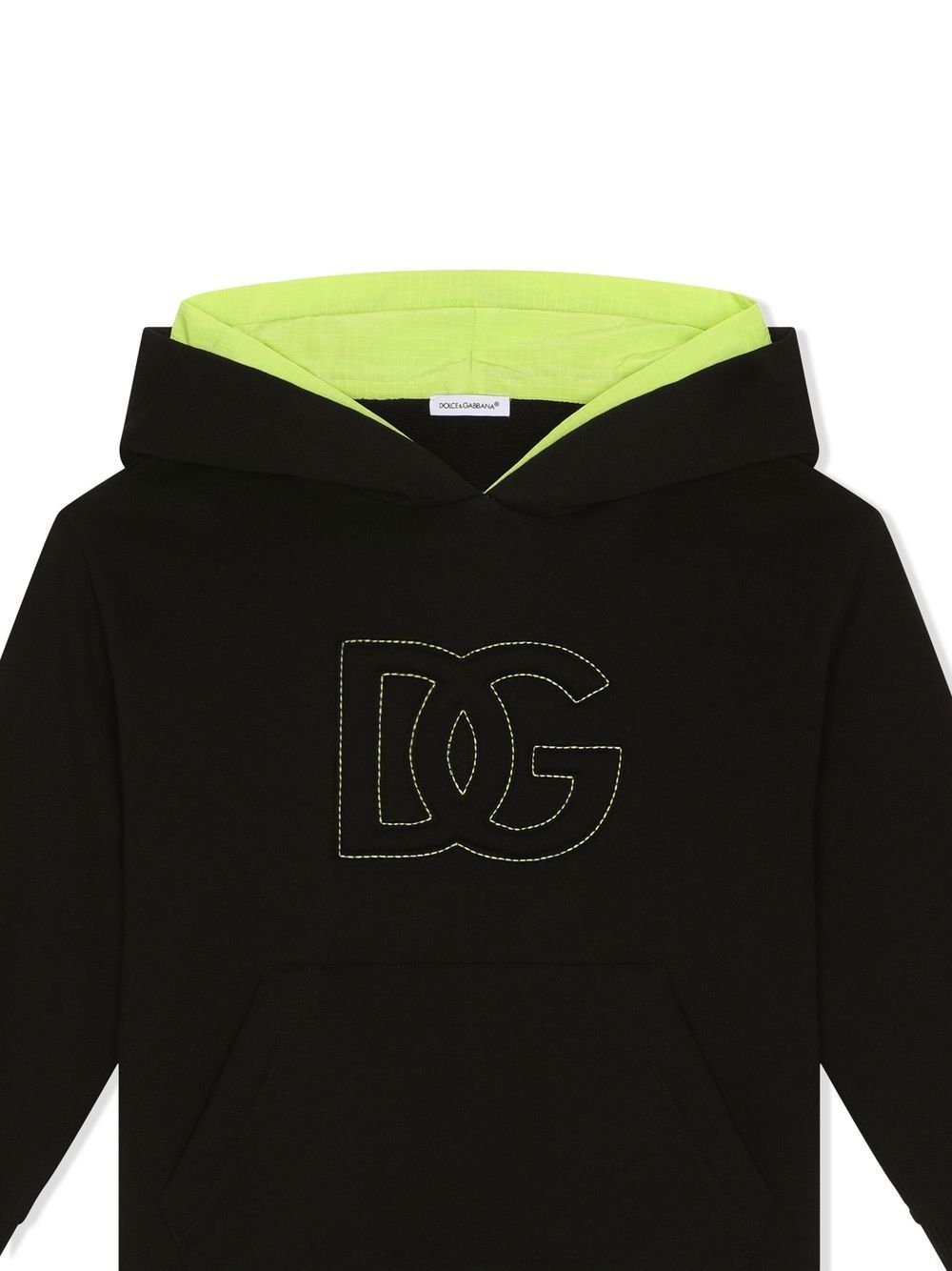 Shop Dolce & Gabbana Stitched Logo Hoodie In Black