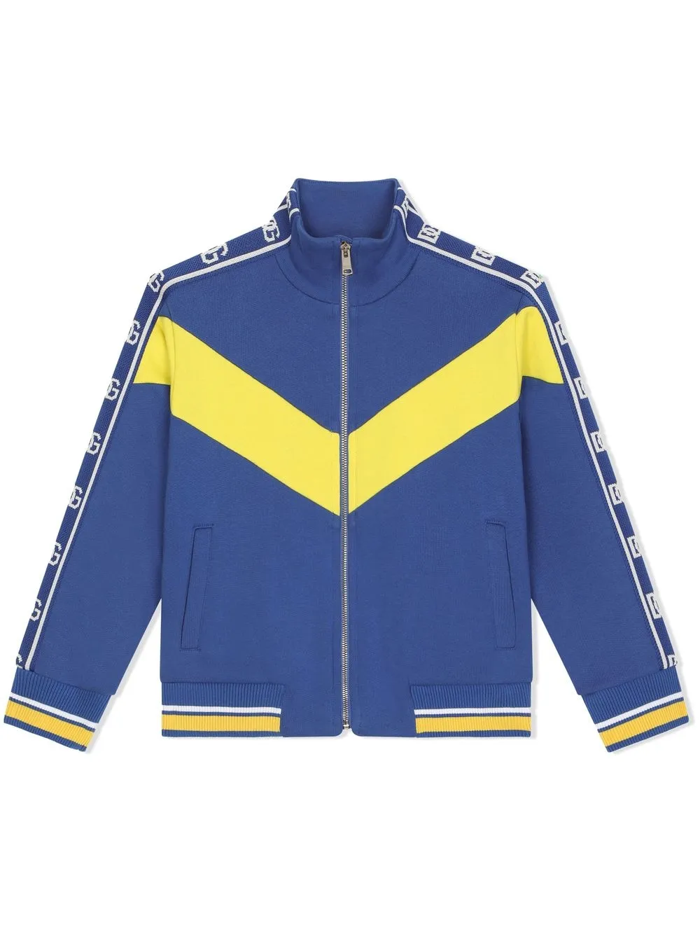 

Dolce & Gabbana Kids logo tape zipped jacket - Blue