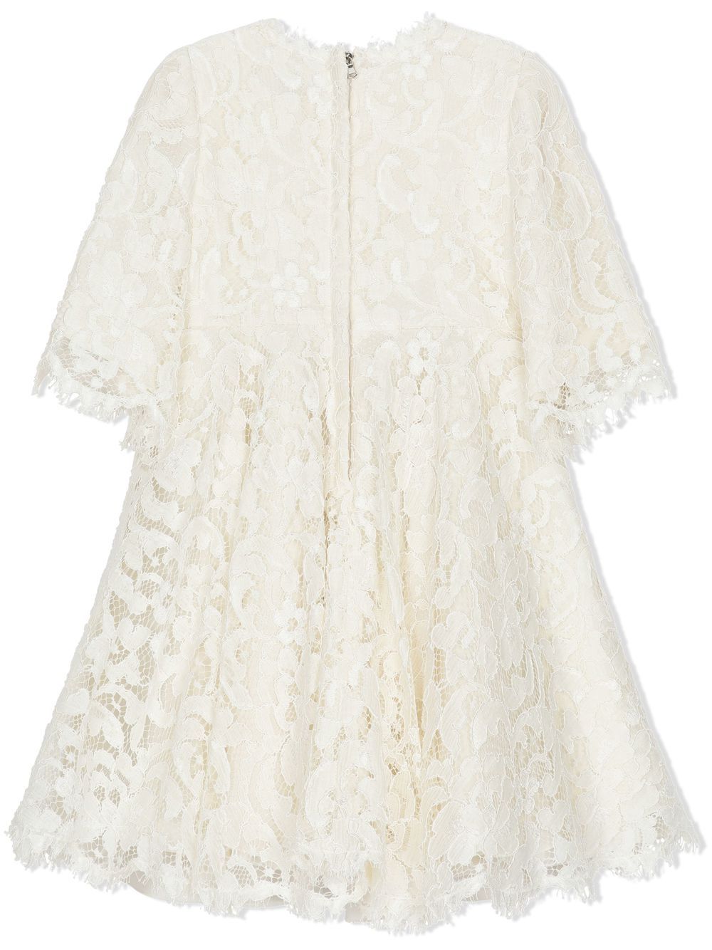 Shop Dolce & Gabbana Cordonetto-lace Midi Dress In White