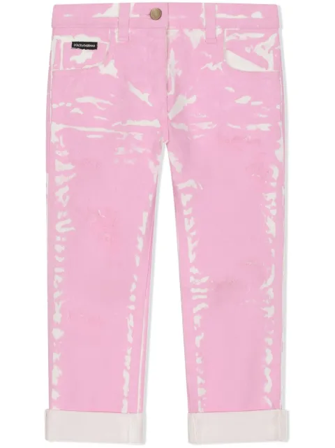 Dolce & Gabbana Kids distressed straight-leg jeans