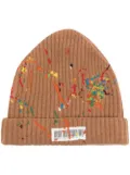 Mostly Heard Rarely Seen barcode-print embroidered beanie - Brown