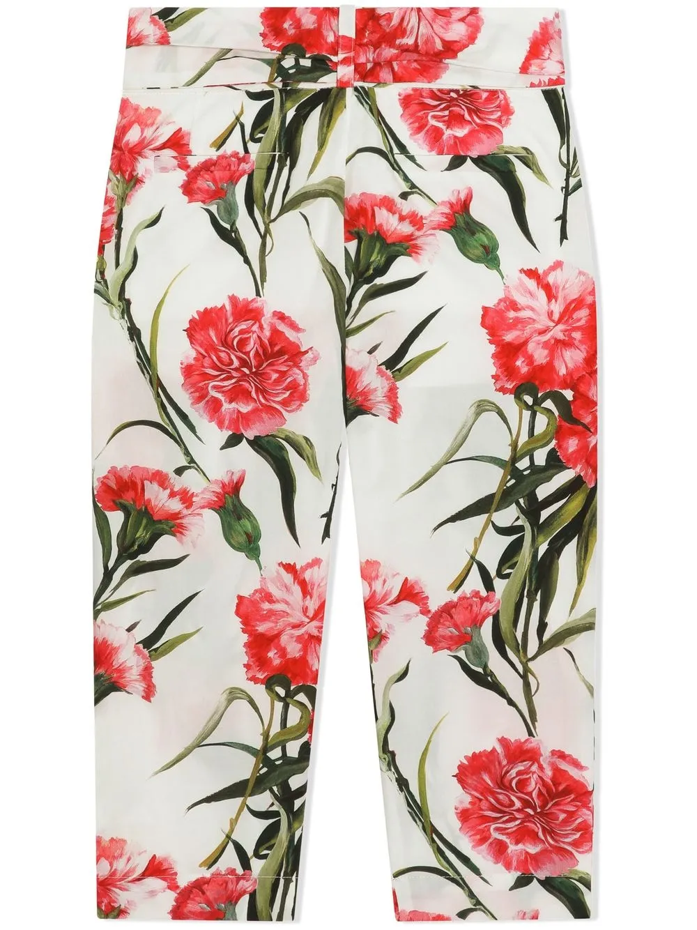 Shop Dolce & Gabbana Floral-print Belted Trousers In White