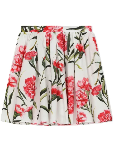 Dolce & Gabbana Kids Saia floral com pregas