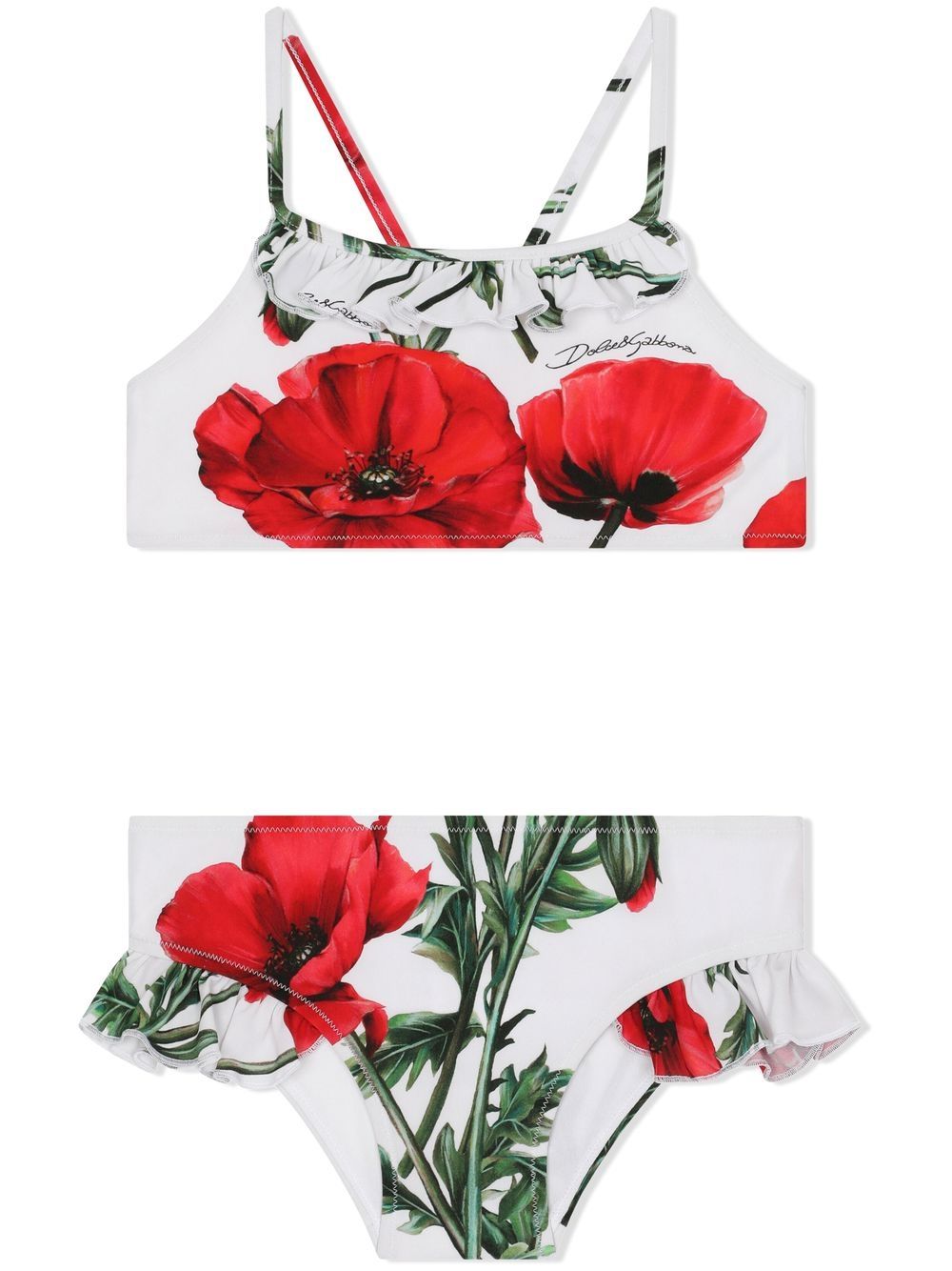 dolce & gabbana kids bikini à fleurs - blanc