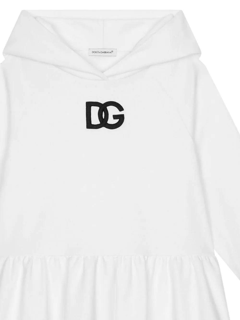 Shop Dolce & Gabbana Logo-patch Hoodie Dress In White