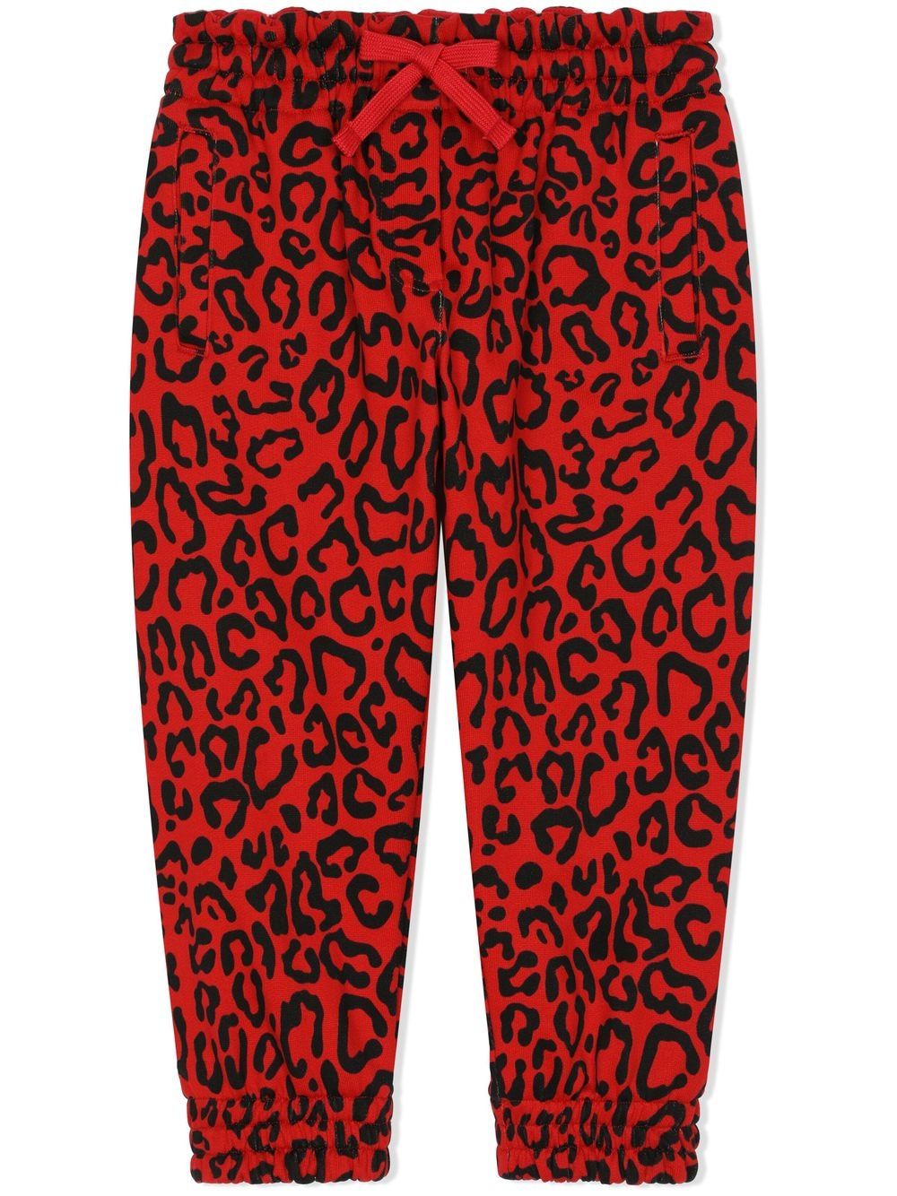 

Dolce & Gabbana Kids leopard-print logo-detail track pants - Red