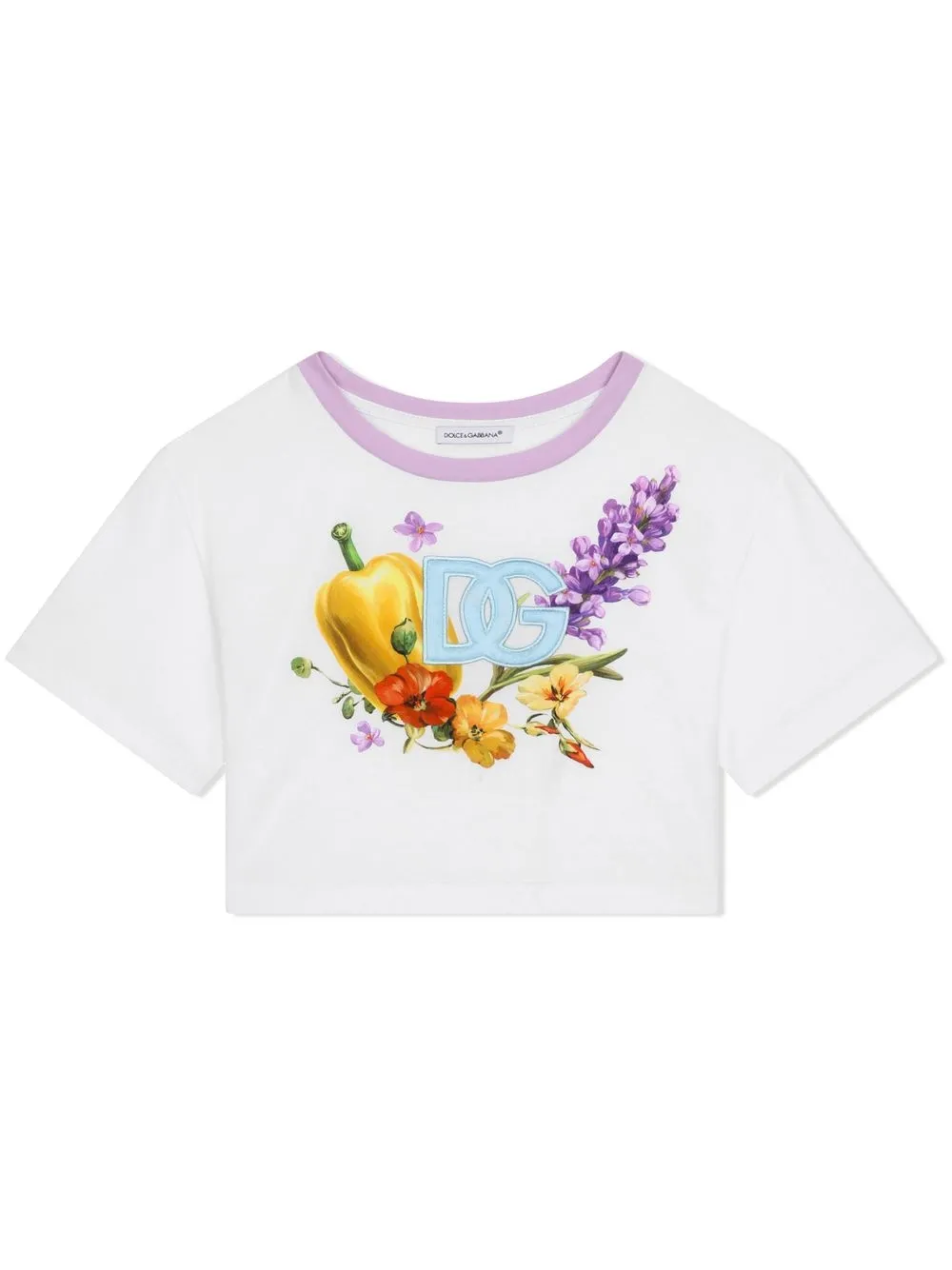 

Dolce & Gabbana Kids playera corta con parche del logo - Blanco