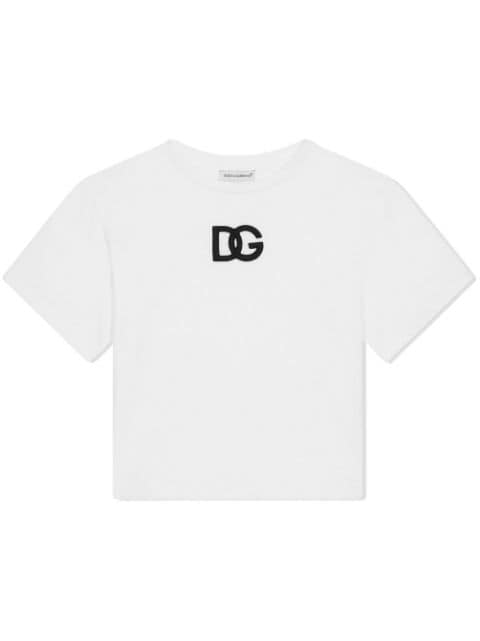 Dolce & Gabbana Kids - logo-embroidered cotton T-shirt