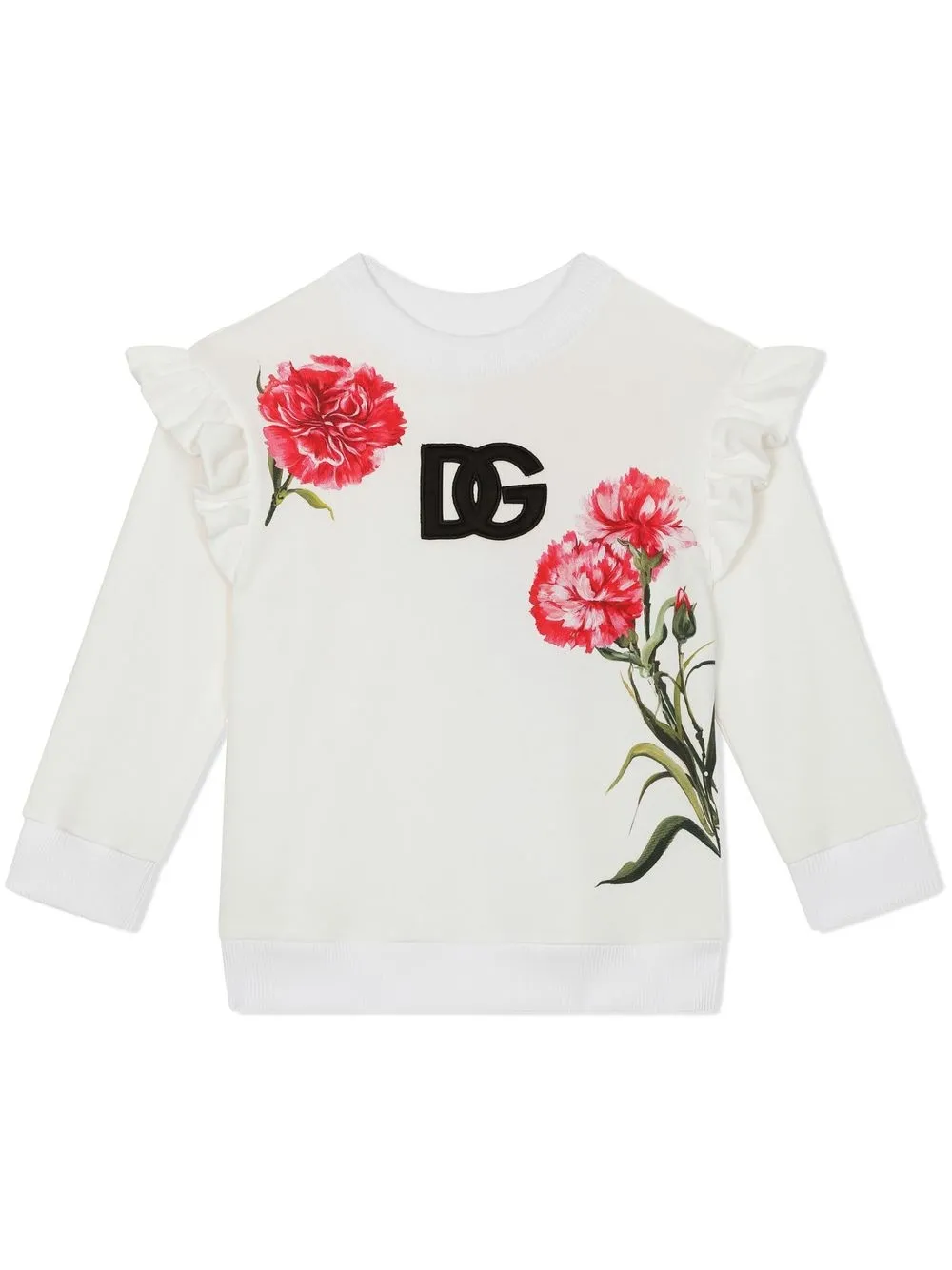 Shop Dolce & Gabbana Floral-print Cotton Sweatshirt In Brown