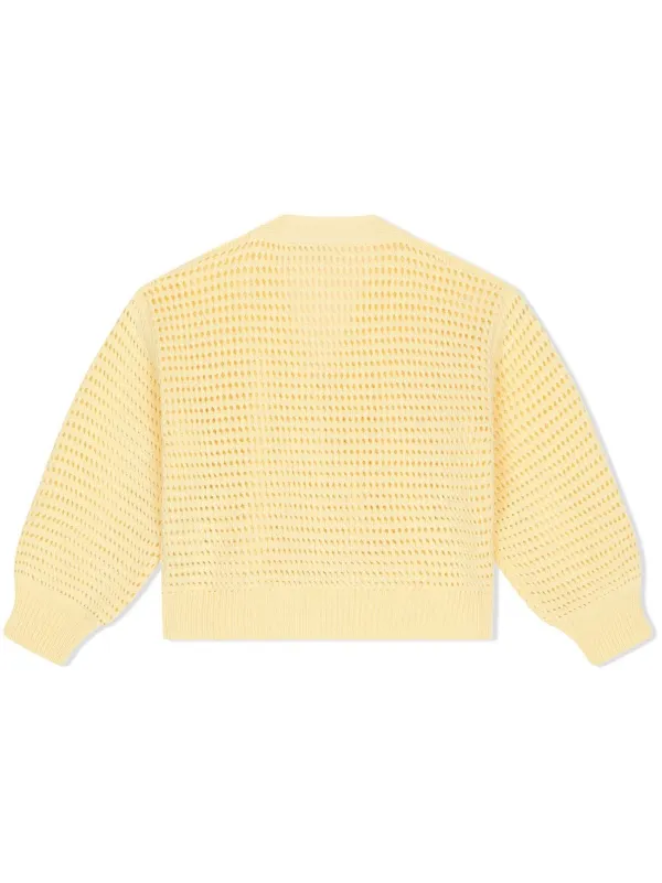トップス DOLCE&GABBANA Logo Knit Cardigan Dolce & Gabbana Kids Open Knit Cotton Cardigan | Yellow | FARFETCH
