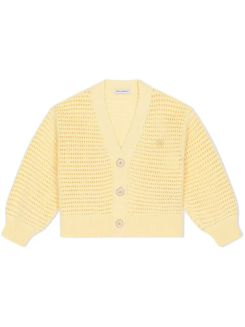 Dolce & Gabbana Kids open knit cotton cardigan