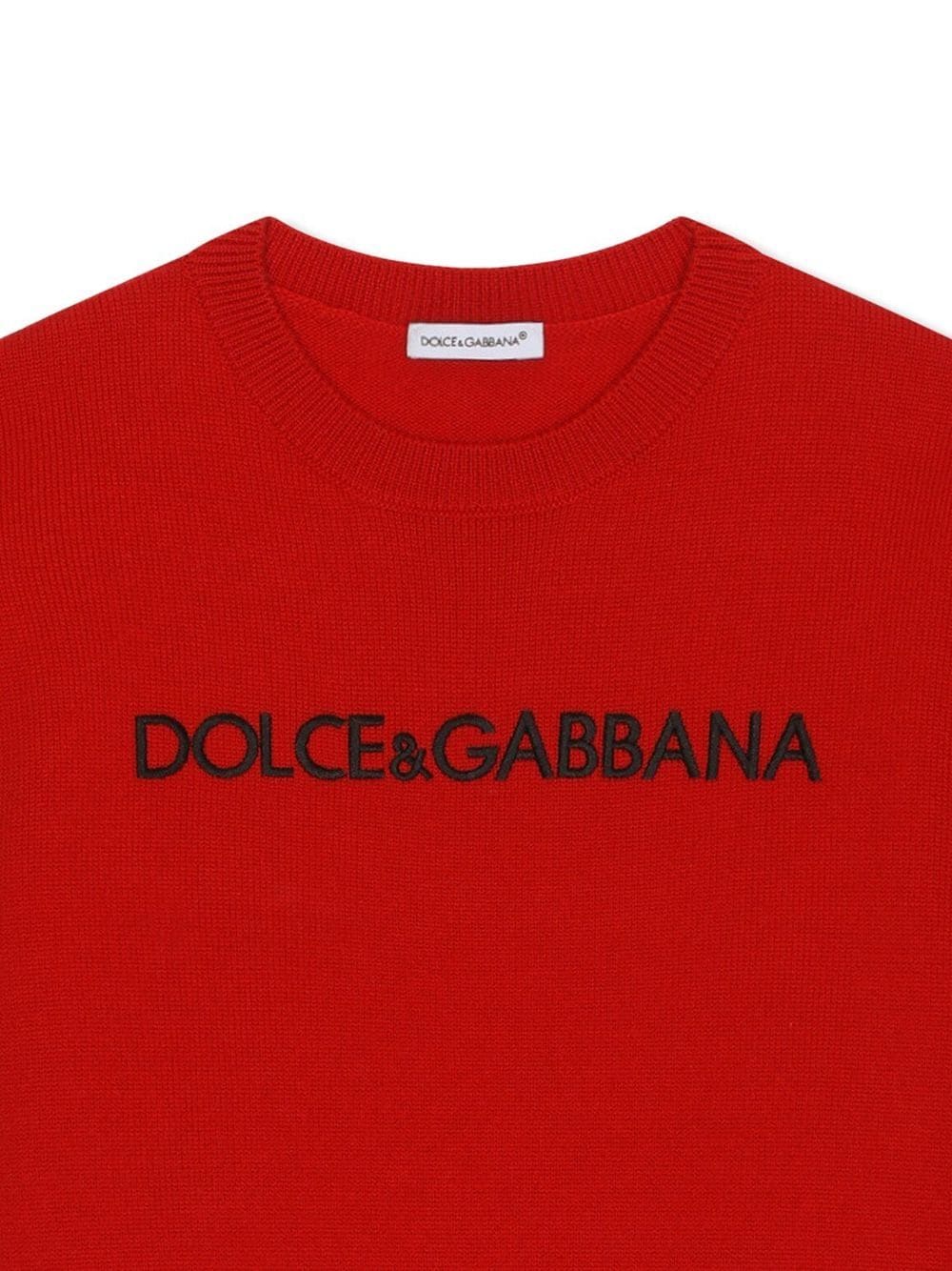 Shop Dolce & Gabbana Logo-embroidered Wool Jumper In Red