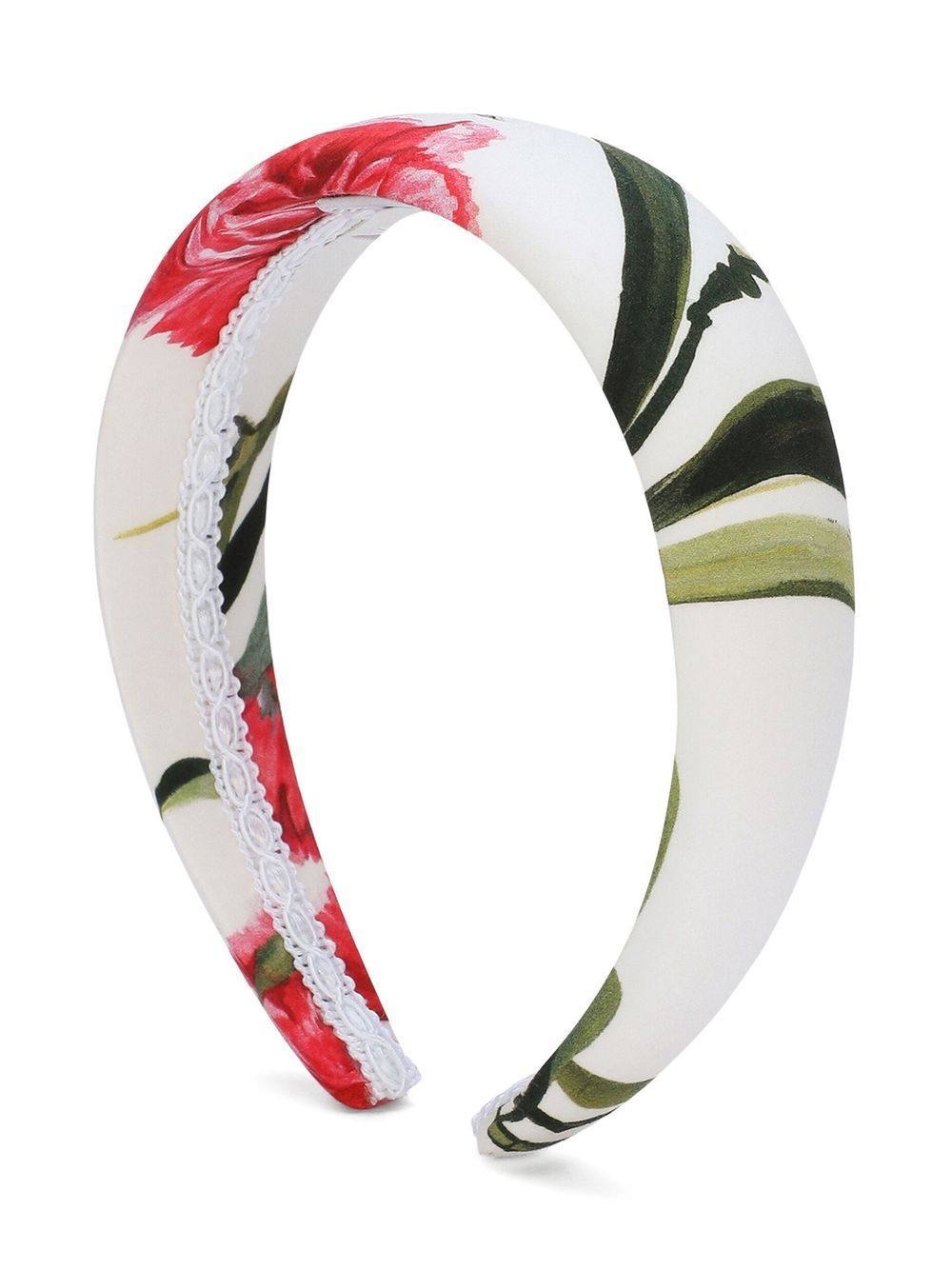 Dolce & Gabbana Kids Haarband met bloemenprint - Wit