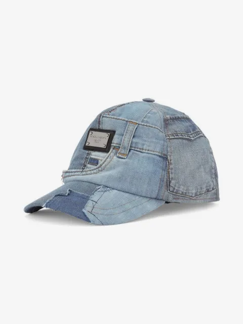 Dolce & Gabbana Kids logo-tag denim baseball cap