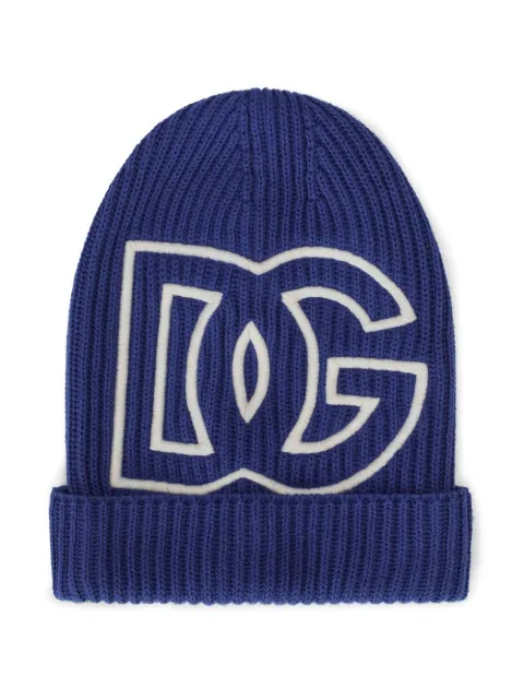 Dolce & Gabbana Kids embroidered-logo knit beanie