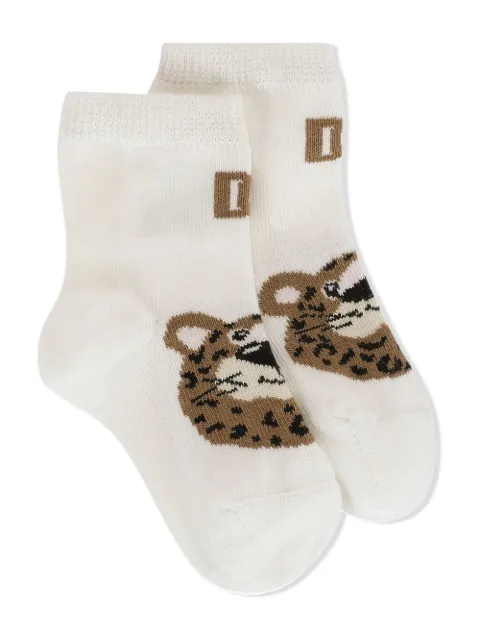 Dolce & Gabbana Kids Baby Leopard jacquard socks