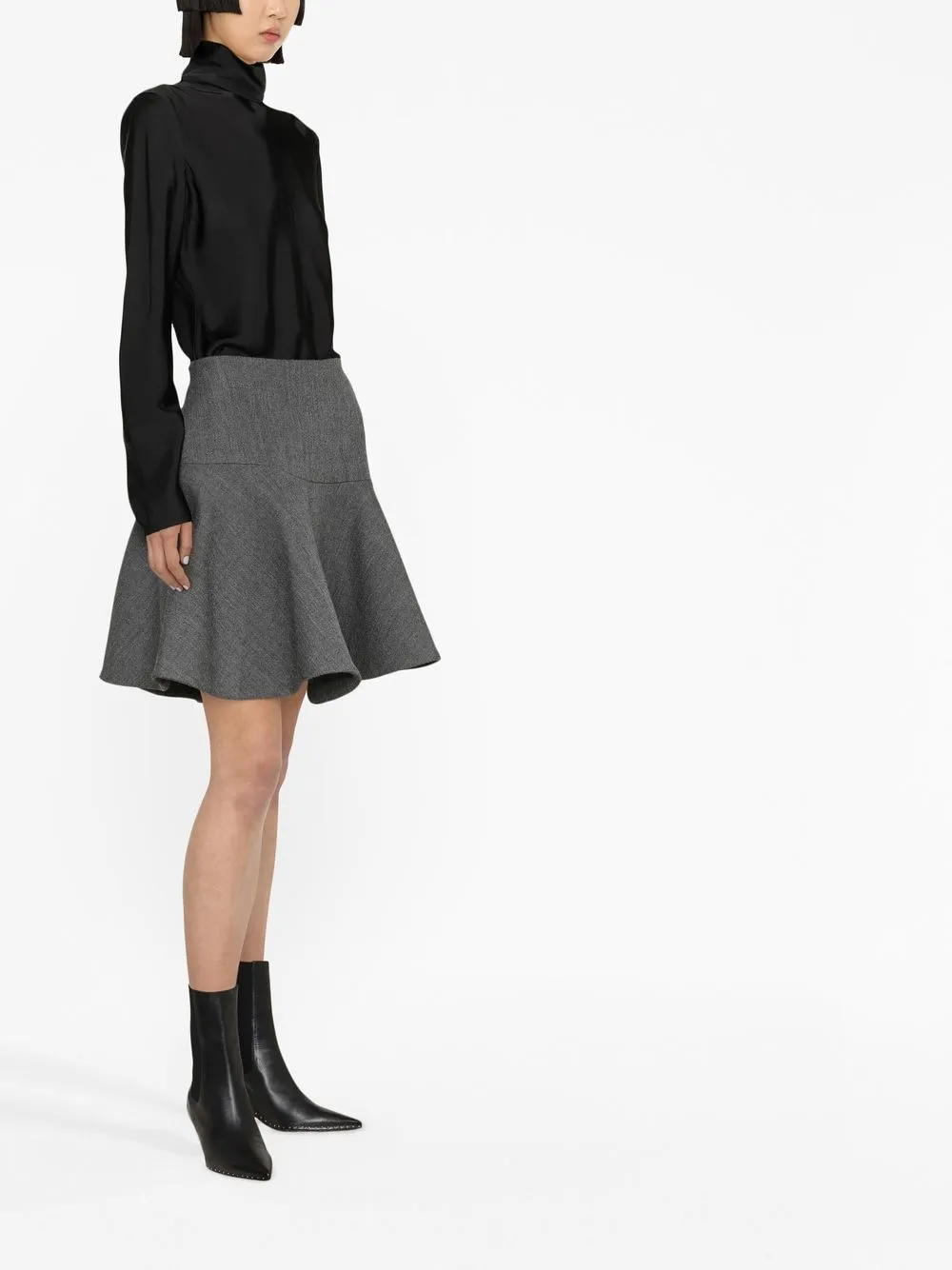 Jil Sander A-line Flared Wool Mini Skirt - Farfetch