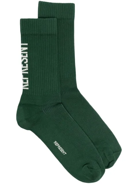 Represent calcetines con logo en intarsia