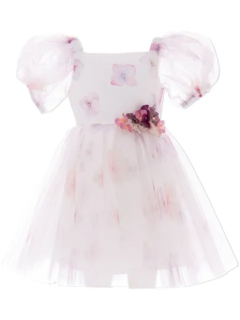 Tulleen floral-print tulle dress 
