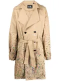 Haculla paint splatter trench coat - Brown