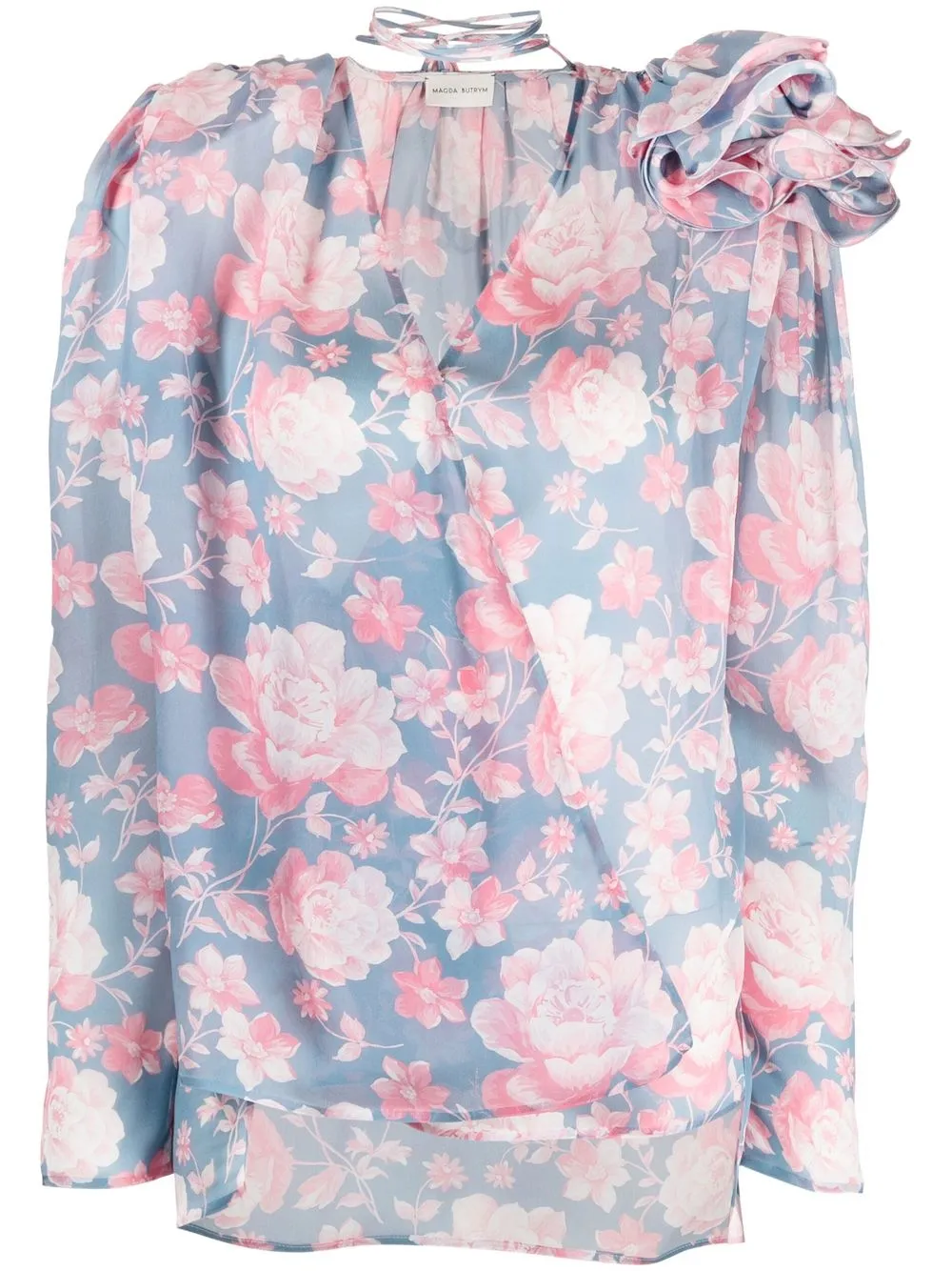 

Magda Butrym floral print silk blouse - Blue