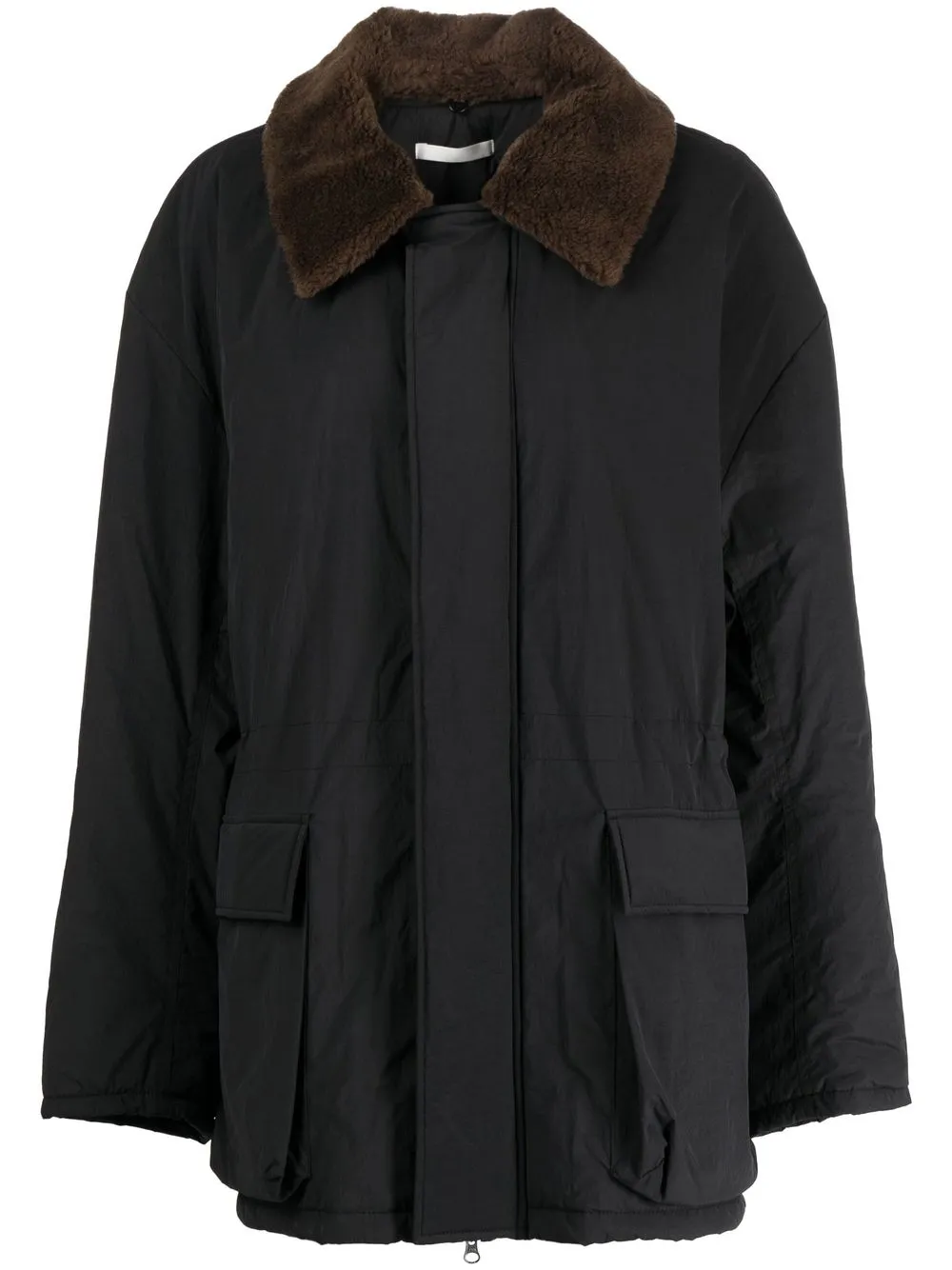 

Amomento faur-fur trim padded jacket - Black