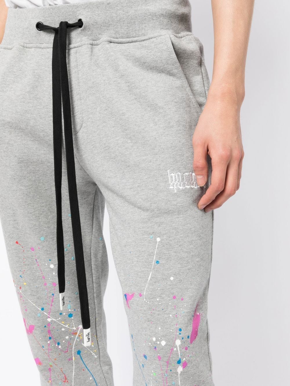 Shop Haculla Paint-splatter Drawstring Track Pants In Grey